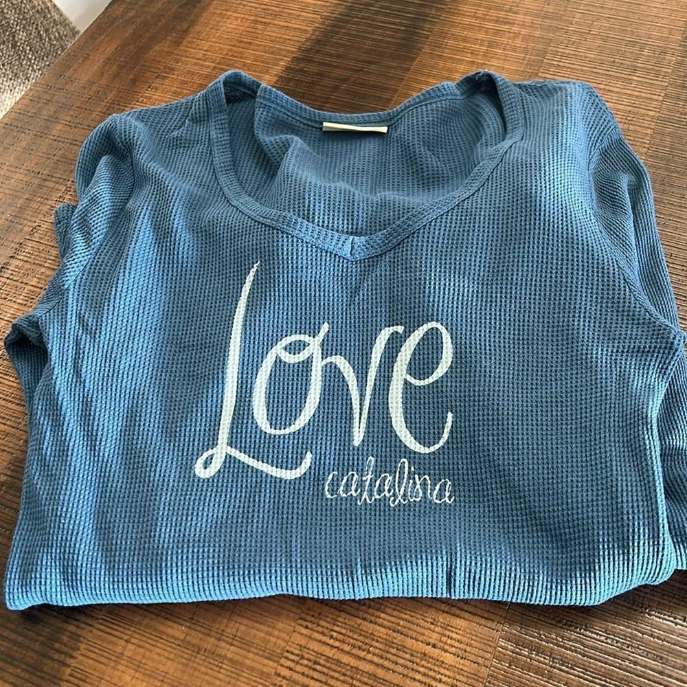 New Catalina island long sleeve waffle top